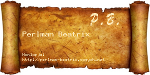 Perlman Beatrix névjegykártya